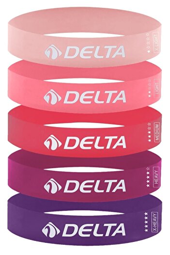 Delta Latex 5 rezistență diferită Aerobic Pilates Banda de exercițiu de rezistență Squat Cauciuc (partea de capăt închisă)