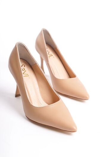 SAYL Kadın Hakiki Deri Sivri Burun Stiletto Topuklu Ayakkabı