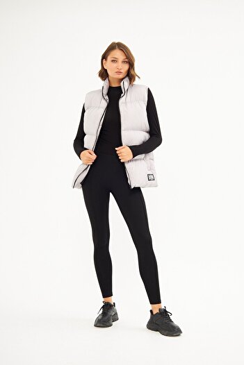 D1fference Women's Lined Windproof Regular Fit White Inflatable Vest