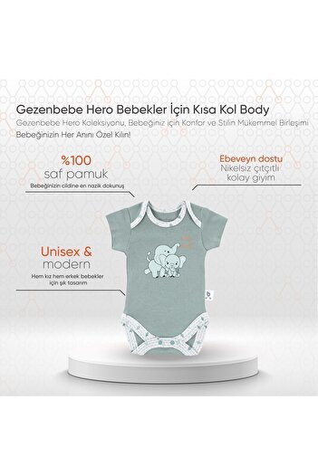 Gezenbebe Hero Bebekler Için Kısa Kol Body Elephant