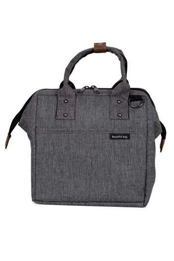 beautiful bag Thermal Insulated Waterproof Thermal Bag Food Carry Lunch Box Linen Gray