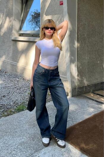 Bases Wide Leg Women's Jean Trousers - Wide Leg Style