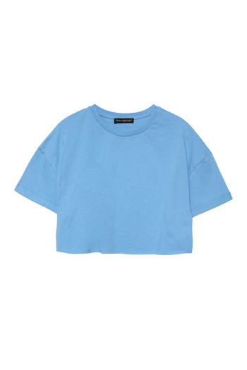 Quzu Crop T-Shirt Blue