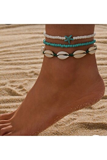 İPAR AKSESUAR Bead Seashell 3-Piece Cluster Set