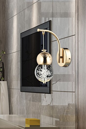 Apliqa Sasha Modern 3 Renkli 3 Watt Gold Tasarım Salon Koridor Ledli Salon Aplik