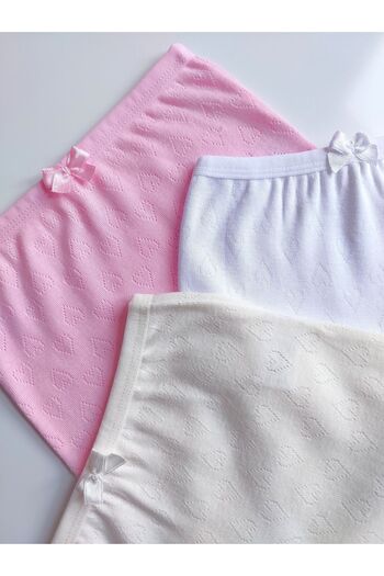 ÇebiKids Girl's Skirt/Dress Bottom 100% Cotton Boxer - Leg Panties 3-Piece