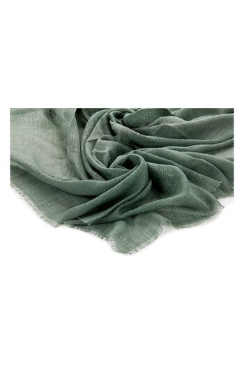 İhvan Flamed Square Cotton Blanket - A.green