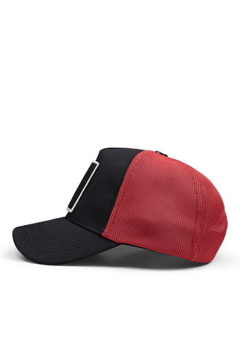 BlackBörk V1 Kurt Logolu Siyah-kırmızı Trucker Şapka