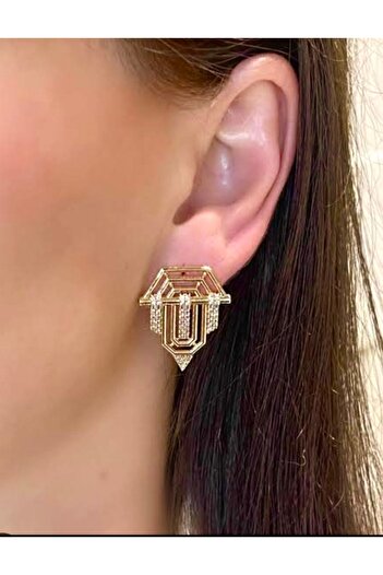 Çelik Serenay Gold Style Trend Earring