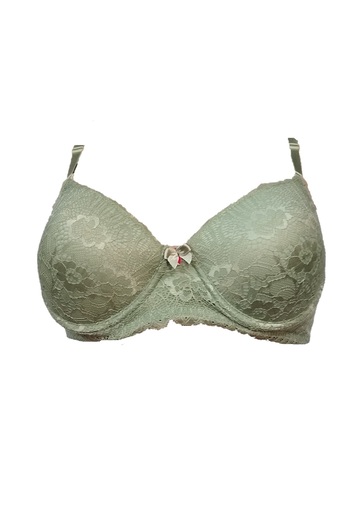 A&K ZÜMRA Women's Green Underwire Supported Fully Padded Eared Lace Bra