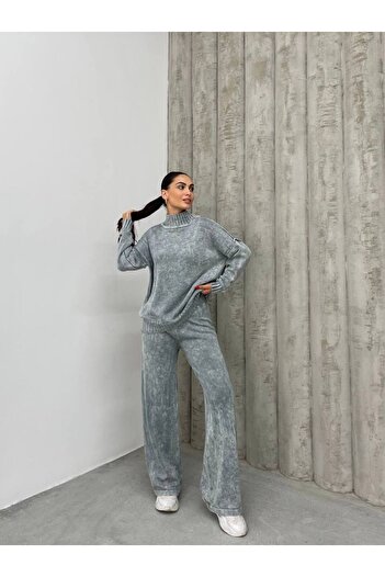 Bak'ap Premium Stand Collar Long Sweater and Trousers Set - Washable