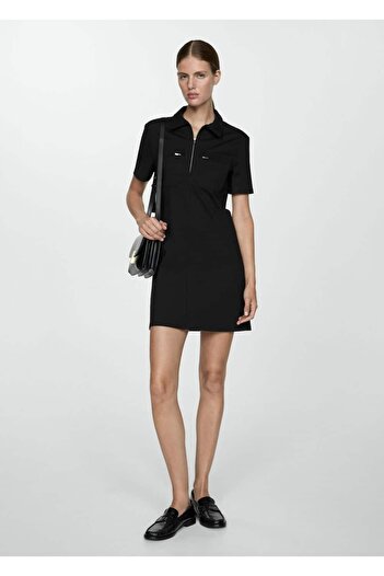 MANGO Woman Polo Neck Dress with Pockets