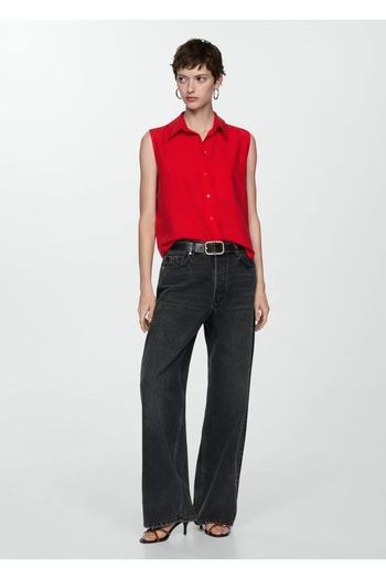 MANGO Woman Sleeveless Lyocell Shirt