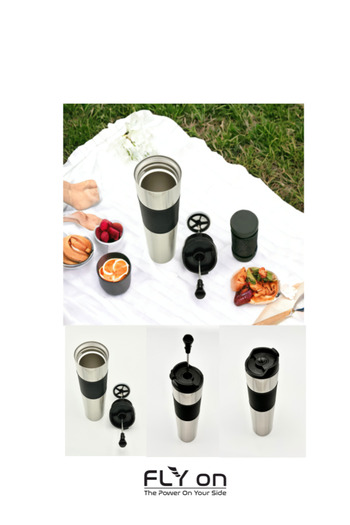 FLYON High Quality Hot & Cold French Press Steel Thermos Mug Cup Mug 500 ml Coffee & Herbal Tea