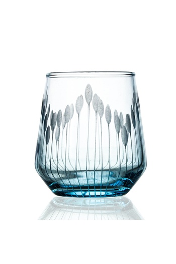 DECOCIA Kazaan 6 Pieces Blue Coffee Water Glasses with Vega Pattern