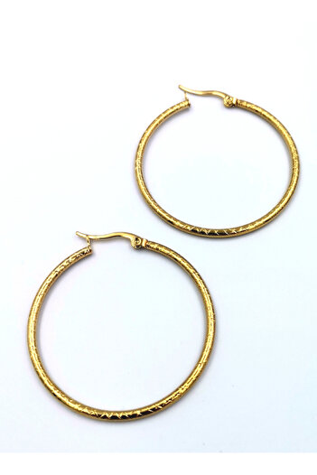 Monalisa Home Steel Gold Color Hoop Earring Diameter 4 cm