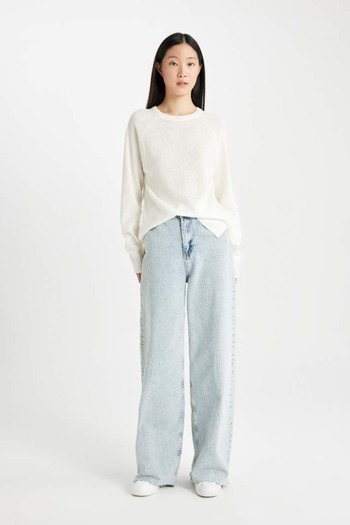 DeFacto Women's Sweater I6913Az/Er99 Ecru