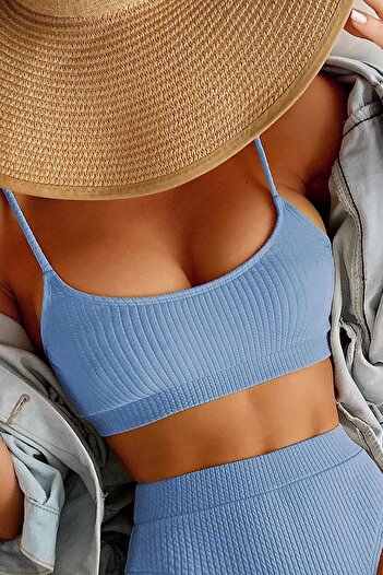 Angelsin High Waist Special Fabric Tankini Bikini Top