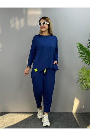 JANES Viscose Cotton Fabric - Women's Double Set with Crest Detail