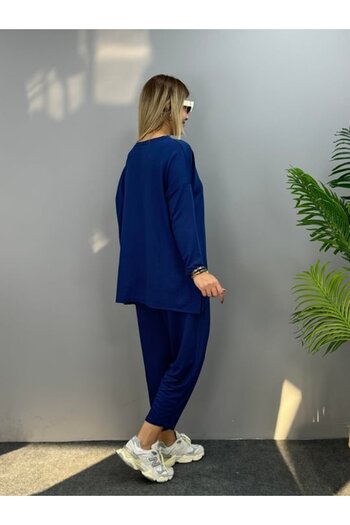 JANES Viscose Cotton Fabric - Women's Double Set with Crest Detail