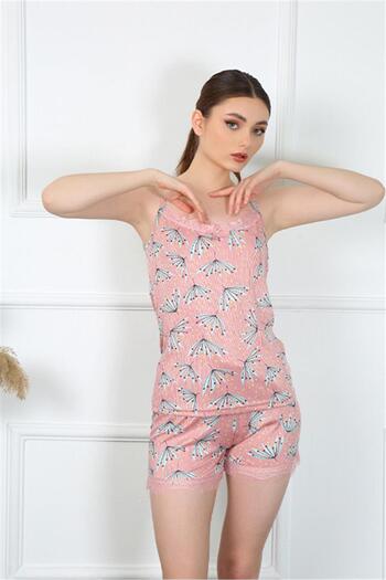 Akbeniz Women's Rope Strap Shorts Set - 3598