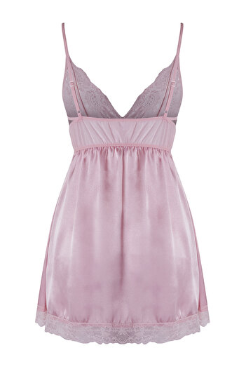 Trendyol Collection Pink Rope Strap Babydoll with Satin Lace - Thmss22Ll0001