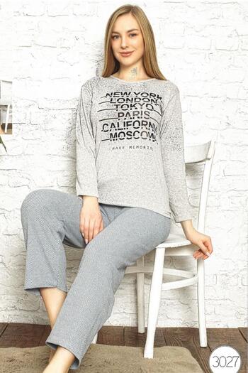 EMINNA Indigo Gray Color Women's Pajama Set