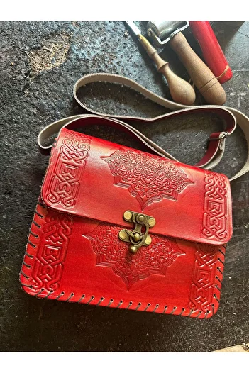 zarif atölye Leather Bag - Embroidered Handmade