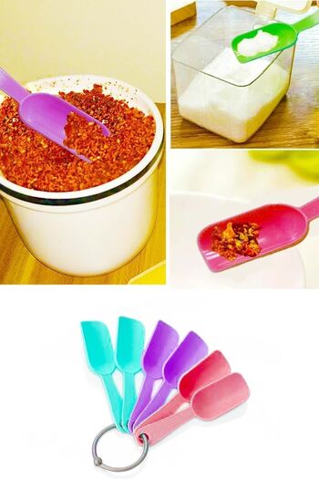 CocoVia Set of 6 Colorful Mini Scale Spoons - Spice Shovel