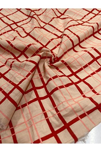Kumaş sever Viscose Fabric - Wide Plaid Pattern, Pure Cotton, Couple Top Meter Dress, Skirt Tunic Ferace