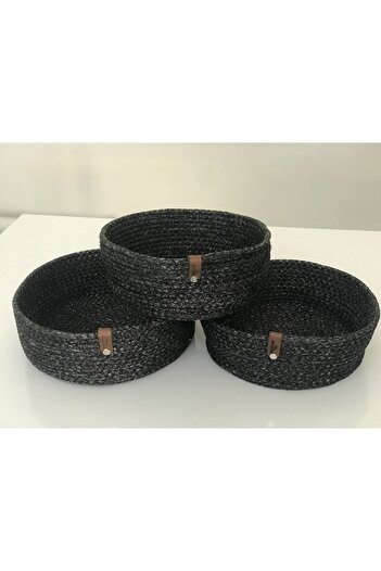 MADAM 3-Piece Jute Rope Knitted Basket - Multi-Purpose Decorative Wicker Basket Set