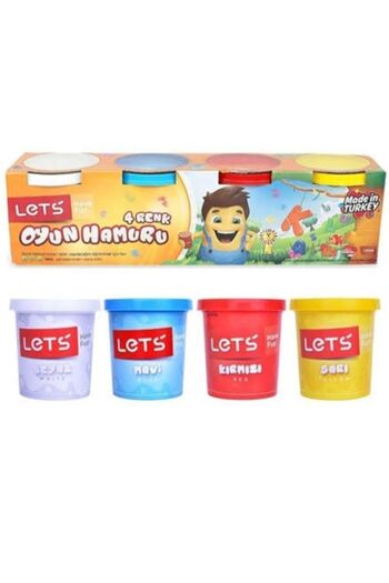 Lets 4-Piece Large Size Play Dough 4 Colors 460Gr