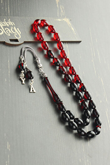 Tesbih Otağı Silver Tasseled Fire Amber Prayer Beads with Letter (Specify the Letter in the Question and Answer Area)