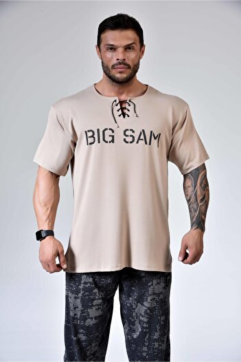 Big Sam Big Sam 3315 - Oversize Lace-Up Sports T-Shirt