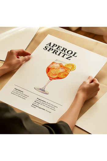 ARTHOUSECOLLECTIVE Aperol Spritz - Cocktail Poster - Frameless Poster in Wall Decoration Painting Dimensions