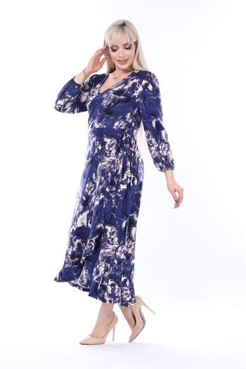 mami butik Γυναικείο φόρεμα βισκόζης από χτενισμένο βαμβακερό βολάν με διπλό γιακά και στρίφωμα