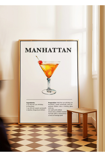 ARTHOUSECOLLECTIVE Manhattan - Cocktail Poster - Wall Decoration - Frameless Poster in Table Dimensions