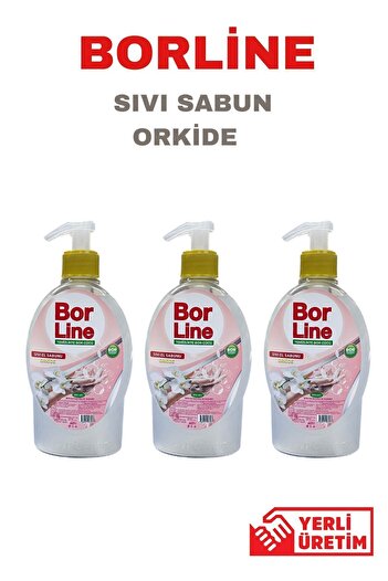 BORLINE Sıvı Sabun 400 ml Orkide Kokulu Yerli Üretim Bor Katkılı 3 Adet