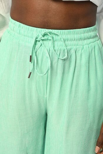Orfeo Negro Women's - Straight Cut Thin StripeD Elastic Waist Pants