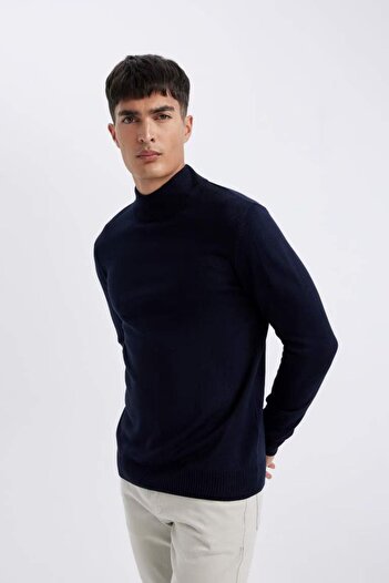 DeFacto Slim Fit Balıkçı Yaka Kazak NAVY