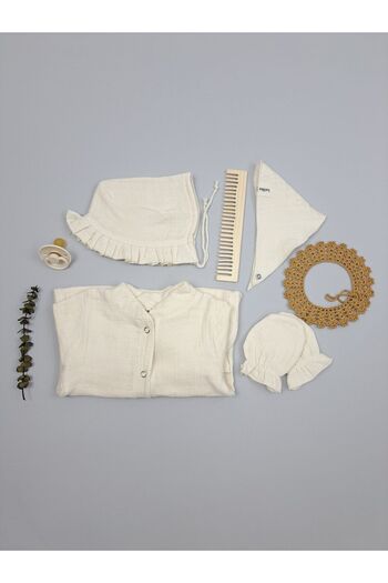 lelikobaby Muslin Overalls - 4 Layers, Knitted Collar, Hospital Exit
