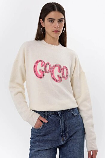 Hiccup Stone Decorated Knitted Sweater