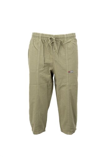 Oppland Men's 100% Pure Cotton Fabric Capri Flat Leg Side Pocket Waist Lace Comfortable Full Fit