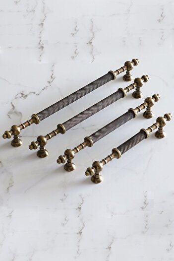 Badem10 Ladin Eskitme Antik Sarı Metal 192 Mm Mobilya Mutfak Çekmece Dolap Dolabı Kulpu Kulbu Kulpları