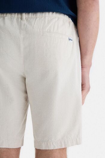 UCLA Ανδρικό λινό σορτς PALISADES - Καφέ, Solid Standard Fit