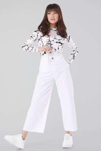 TOFİSA Straight Medium Women's White Jeans - 25005