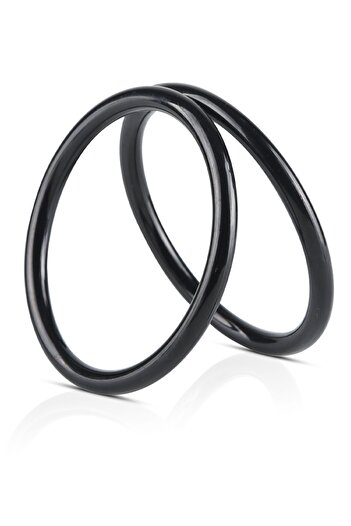 SENSY Black Plastic Round Bag - Handle 12 cm