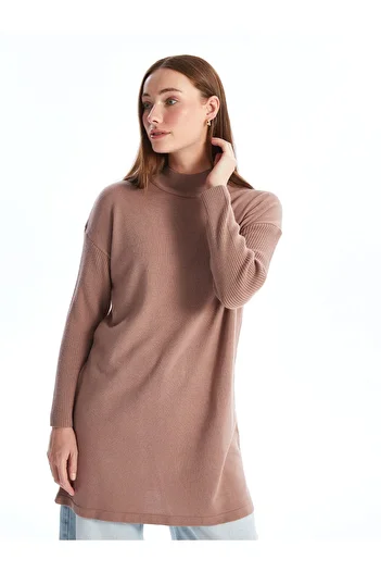 LC Waikiki Half Turtleneck Plain Long Sleeve Women's Knitwear Tunic