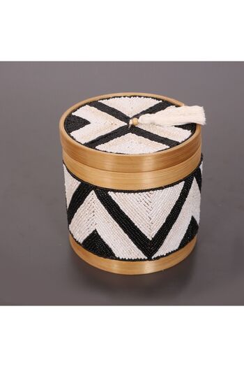 Mylamp Bali Beaded Bamboo Storage Box m 17X17 cm