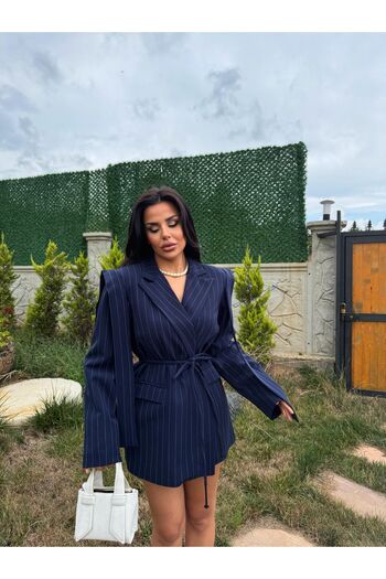 ZF BUTİK Designová bunda Oversize Blazer s kravatou
